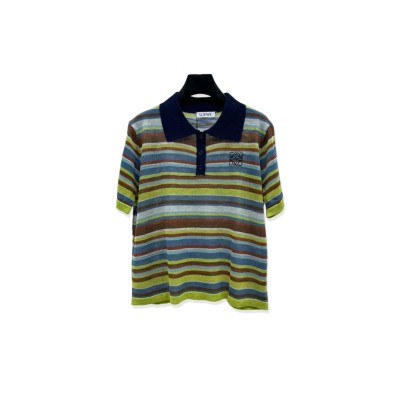 LOEWE STRIPED KNIT POLO SHIRT